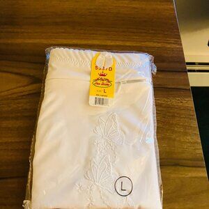 Ann Diane Travel  brief/size large/white/new with tag/hidden zippered pocket
